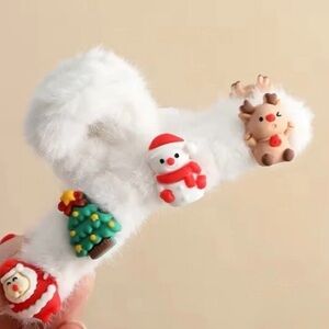Fluffy Christmas HairClaw Clip, Cute & Secure Grip| Women & Girls Hair Accessory